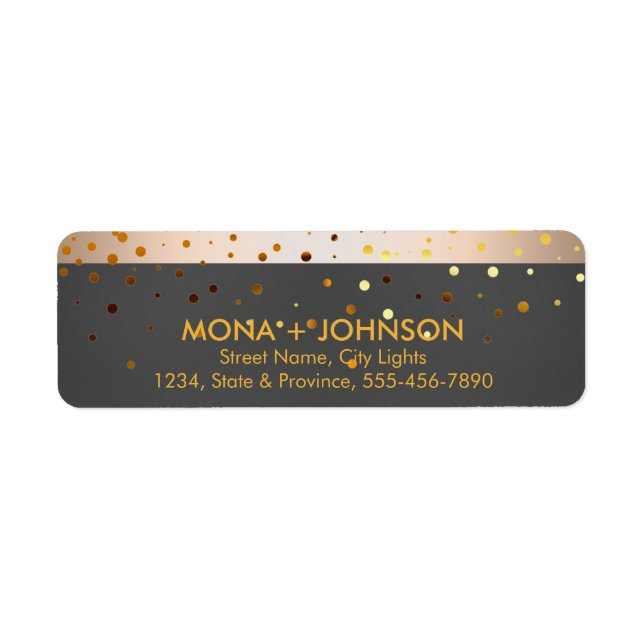 Black Gold Glitter Sparkle Confetti Dots Modern (Front)