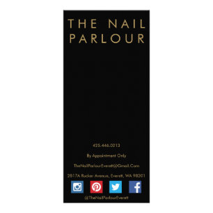 Black & Gold Glitter Typography Salon Menu Cards