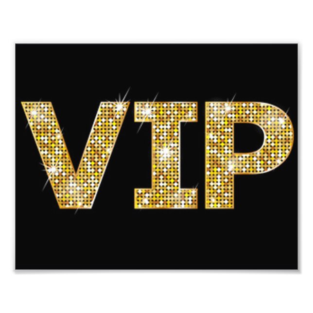 Black & Gold Glitter VIP Photo Print (Front)