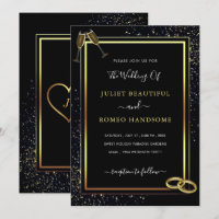 Black Gold Glitter Wedding Invitations Example
