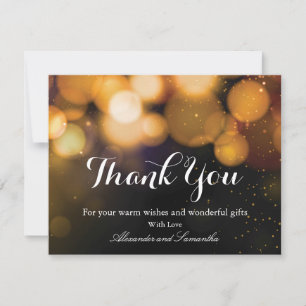 Black & Gold Glitter Winter thank you card