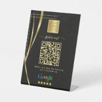Black Gold Google Reviews Business Link QR Code  