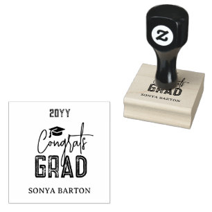 Black Gold Graduation 2026 Customised Rubber Stamp