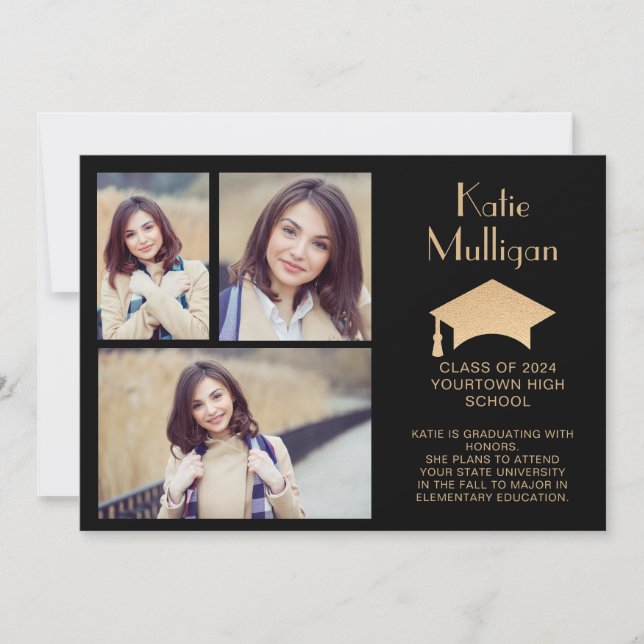 Black Gold Graduation Class of 2024 Photo (Front)