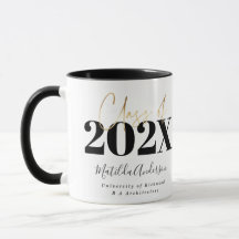 black gold graduation elegant script modern 