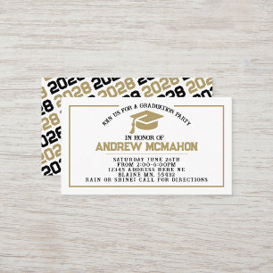 Black & Gold Graduation Invite Announcement Insert