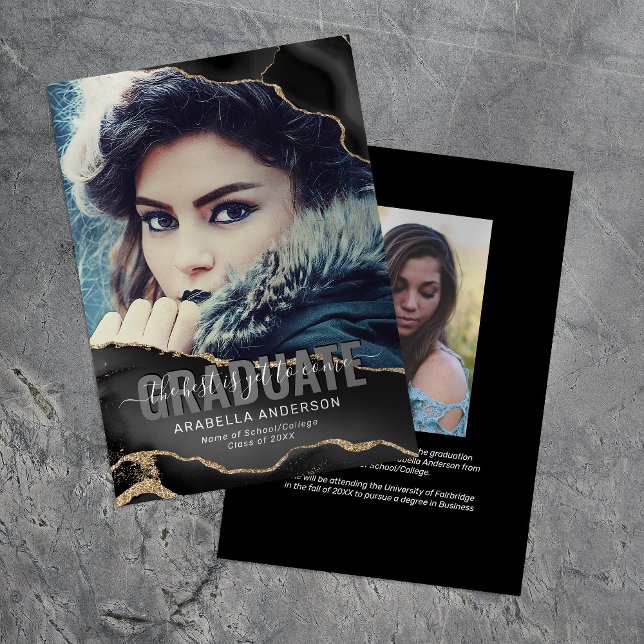 Black Gold Graduation Photo Announcement (Creator Uploaded)