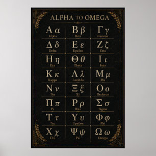 Black Gold Greek Alphabet Academic Library Chart