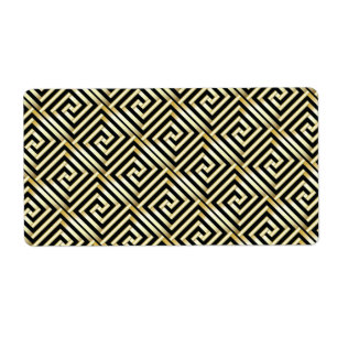 Black, gold Greek key pattern