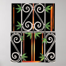 Black Gold Green GUANTANAMO Paper Collage