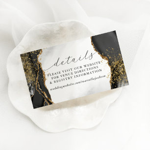 Black, Gold & Grey Mist Agate Details Note Card