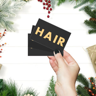 Black&Gold Hairstylist, modern, elegant QR code Business Card