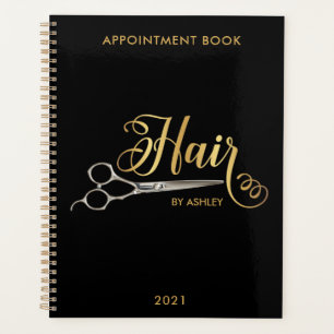 Black & Gold Hairstylist Salon Name Planner