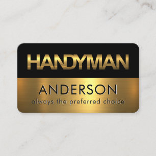 Black Gold Handyman Signage Layers Business Card