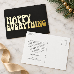 Black Gold Happy Everything Retro Modern Holiday