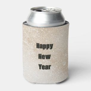 Black Gold Happy New Year Champagne Bottle Can Cooler