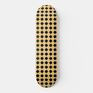 BLACK GOLD HEXAGON PATTERN SKATEBOARD