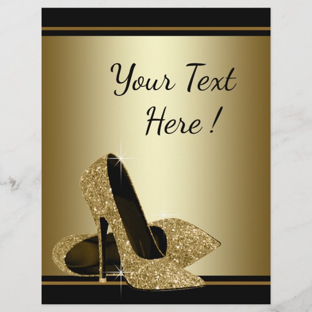 Black Gold High Heel Shoe Flyer (Front)