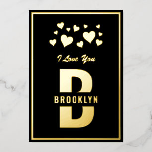 Black Gold Hipster Monogram Happy Valentine's Day