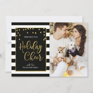 Black & Gold Holiday Cheer Christmas Card