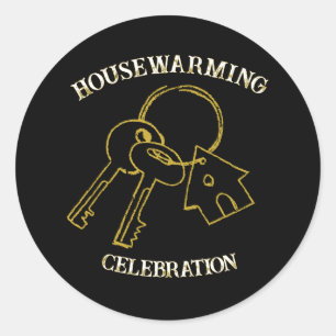 Black Gold Housewarming Sticker Editable