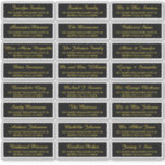 Black gold individual guest address elegant labels<br><div class="desc">Personalised solid black classy elegant wedding guest name and address mailing labels with a chic gold calligraphy script.</div>