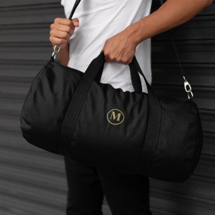 Black Gold Initial l Elegant Minimal Fitness Gym Duffle Bag