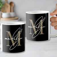 Black Gold Initial Name Monogram