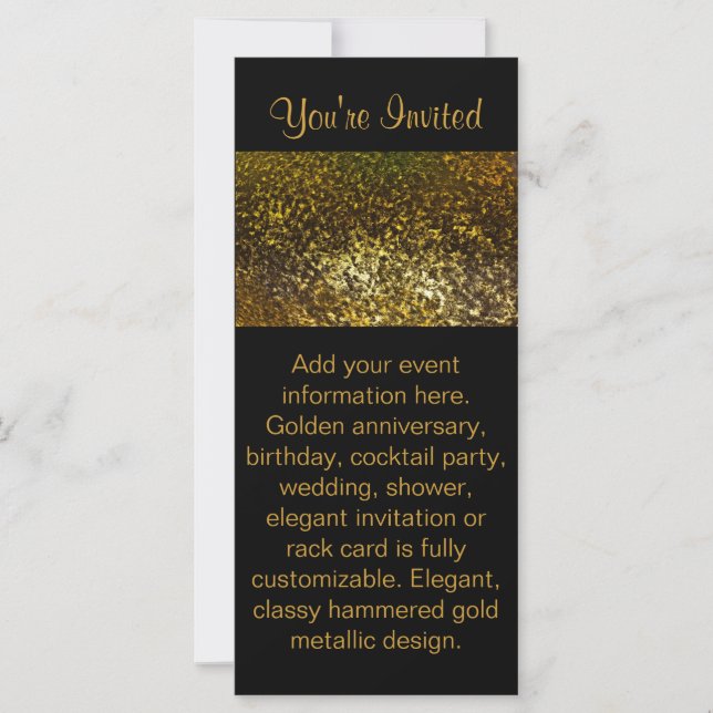 Black & Gold invitation Rack Card (Front)
