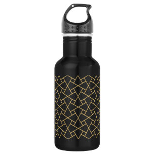 Black Gold Islamic Pattern Custom Water Bottle