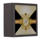 Black Gold Ivory Monogram Keepsake Gift Box