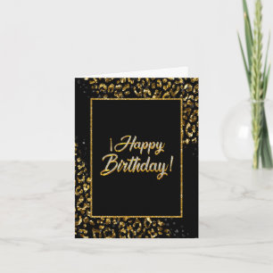 Black Gold & Jewel Leopard Invitation