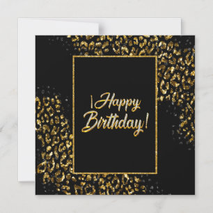 Black Gold & Jewel Leopard Magnetic Invitation