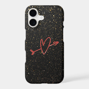 Black Gold Kawaii Heart iPhone Case Mate