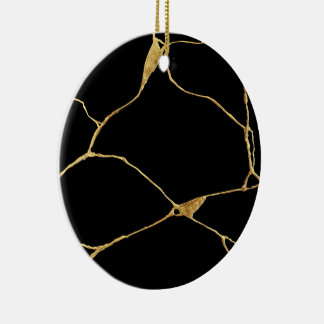 Black Gold Kintsugi Ancient Kintsukuroi Ceramic Tree Decoration