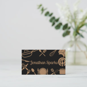 Black & Gold Kitchen Collage Business Card