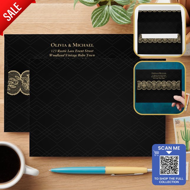 Black Gold Lace Envelope (Creator Uploaded)