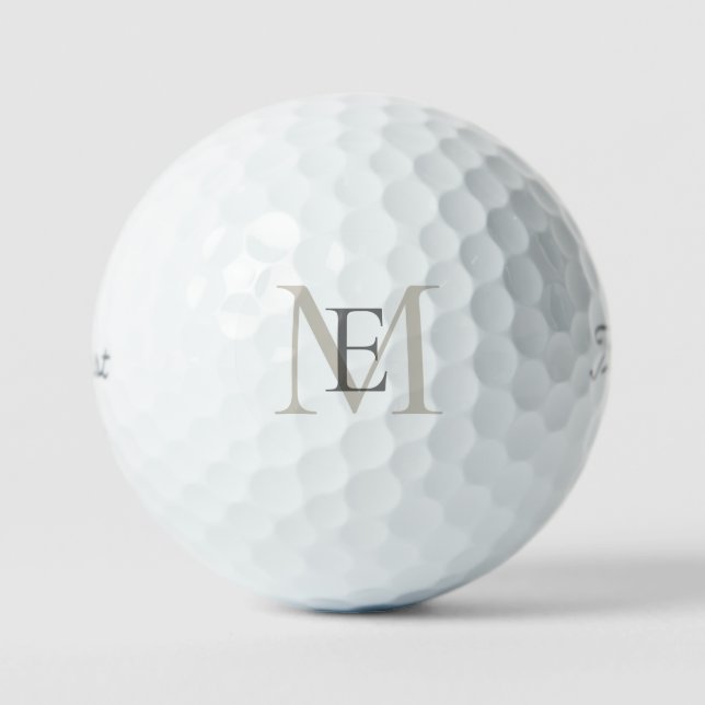 Black & Gold Large Monogram Titleist VI Golf Balls (Front)