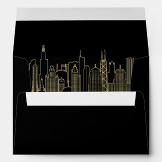 Black Gold Las Vegas Skyline Elegant Address Envelope