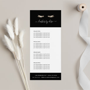Black & Gold Lashes Pricing or Services Rack Card