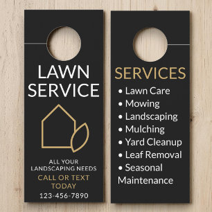Black Gold Lawn Care and Service Professional Door Hanger