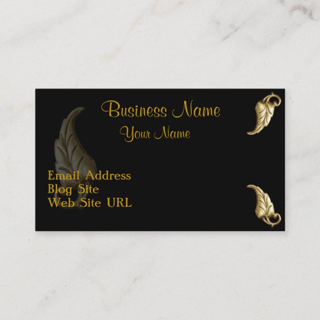 BLACK & GOLD LEAF Business Card (Front)
