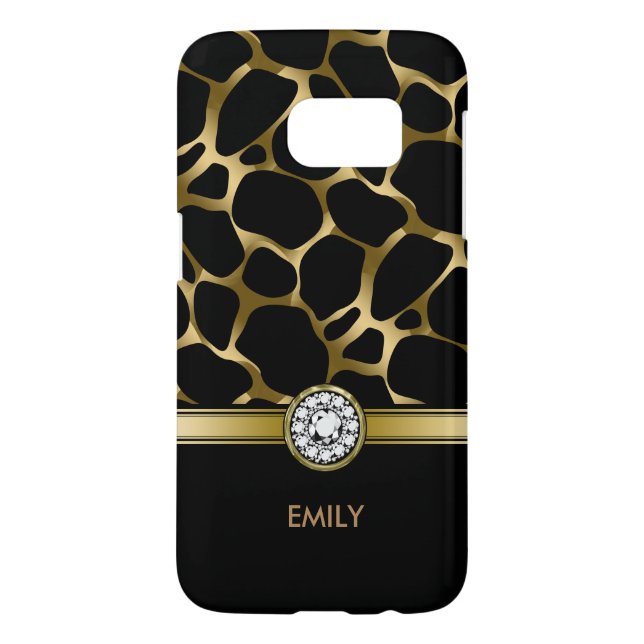 Black & Gold Leopard Print Pattern Case-Mate Samsung Galaxy Case (Back)