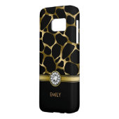 Black & Gold Leopard Print Pattern Case-Mate Samsung Galaxy Case (Back Left)
