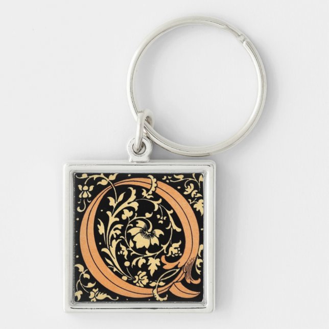 Black & Gold Letter ‘Q’ - Keychain (Front)
