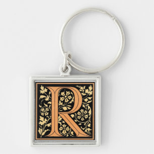 Black & Gold Letter ‘R’ Key Ring