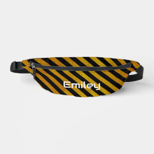 Black Gold Line Personalised  First Name  Bum Bags