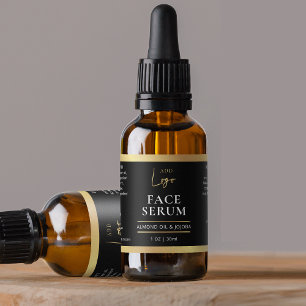 Black & Gold Logo Chic 1 OZ Dropper Bottle Label