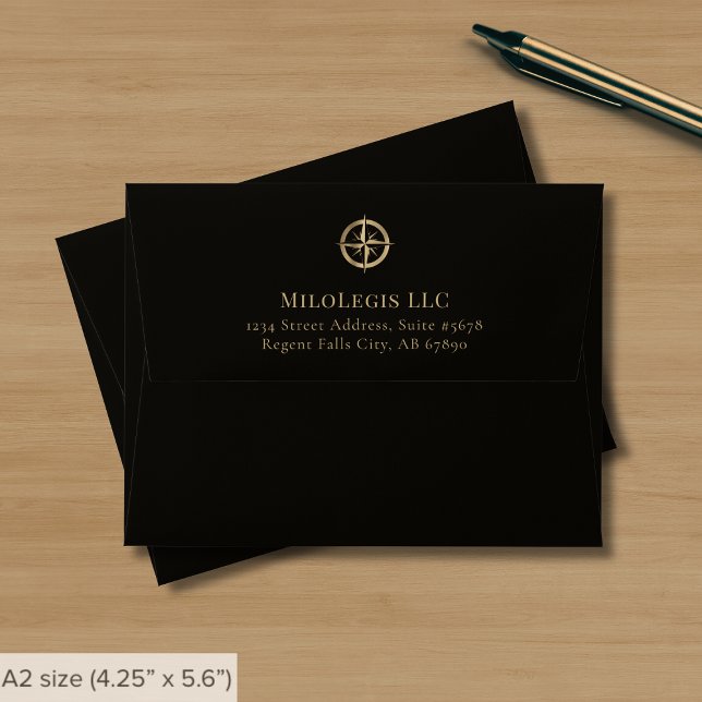 Black Gold Logo Note Card Envelope (Creator Uploaded)