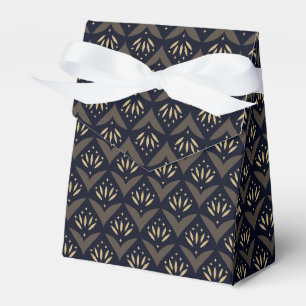 Black gold lotus vintage ethnic pattern favour box